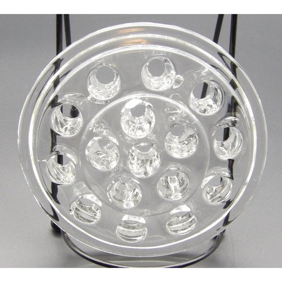 Vintage Glass Flower Frog 5" W 16 Holes - Picture 3 of 9